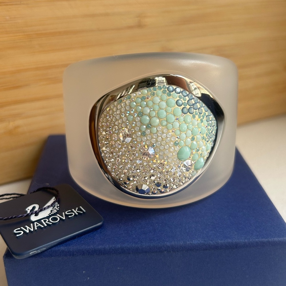 Swarovski Silver and teal Crystal cuff bracelet NWT